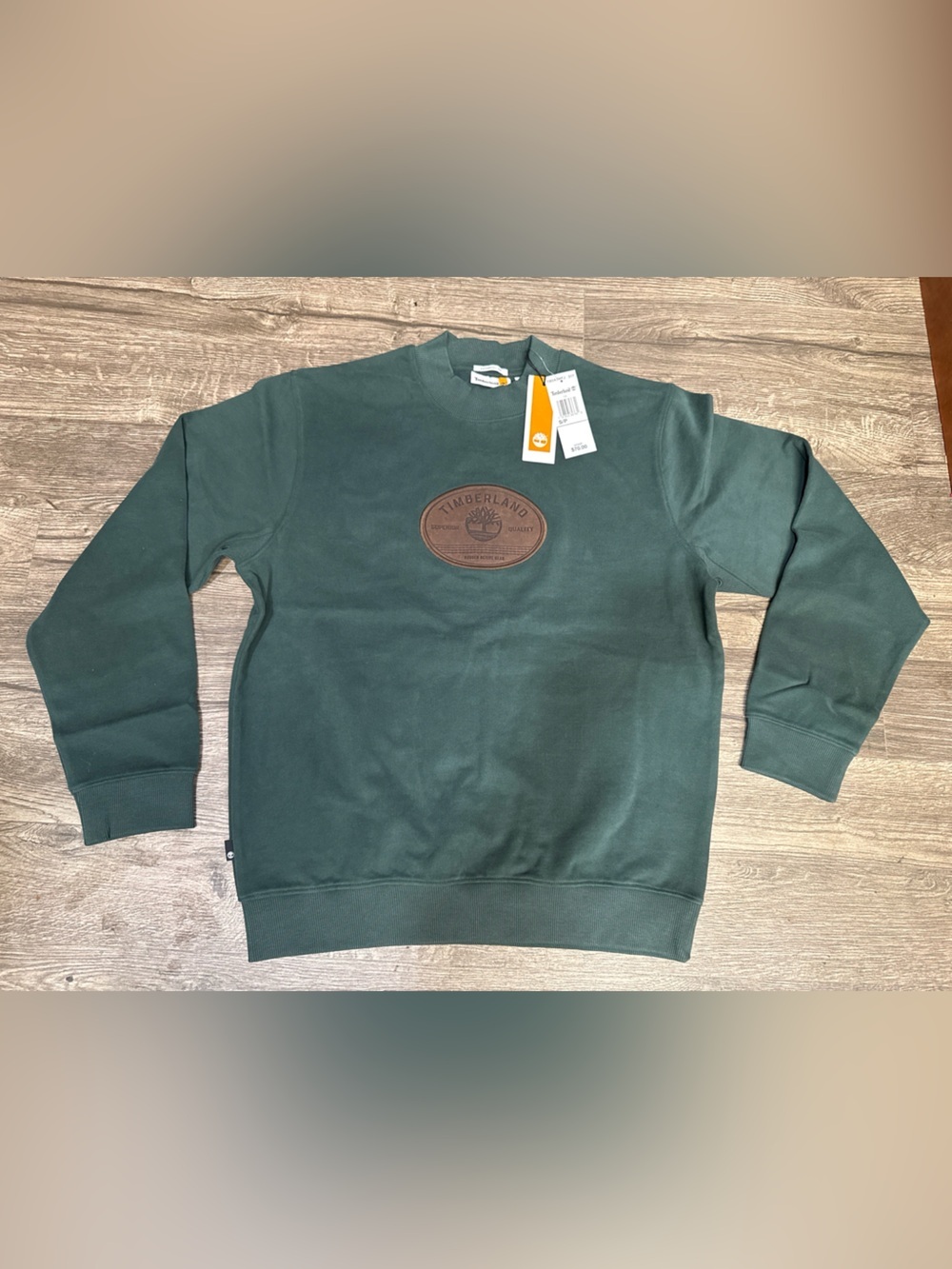 NWT Timberland Authentic Fit Green Crewneck Sweatshirt Small Organic Cotton $70 - Picture 2 of 16